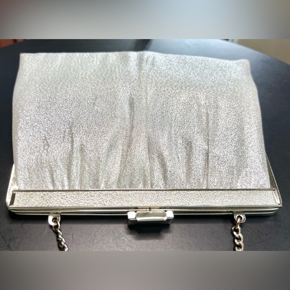Vintage 1960’s Andé Sparkly Metallic Clutch Evening Bag w/ Chain Strap | Bling - Picture 3 of 14